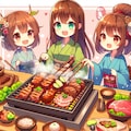 肉の日★みんなでお肉食べよう★(11枚)レトロモダン街シリーズ110 2枚目