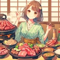 肉の日★みんなでお肉食べよう★(11枚)レトロモダン街シリーズ110 9枚目