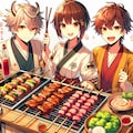 肉の日★みんなでお肉食べよう★(11枚)レトロモダン街シリーズ110 3枚目