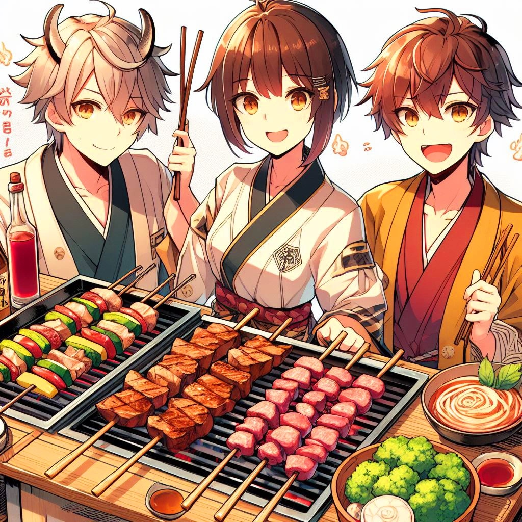 肉の日★みんなでお肉食べよう★(11枚)レトロモダン街シリーズ110