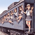 古い列車と少女 4枚目