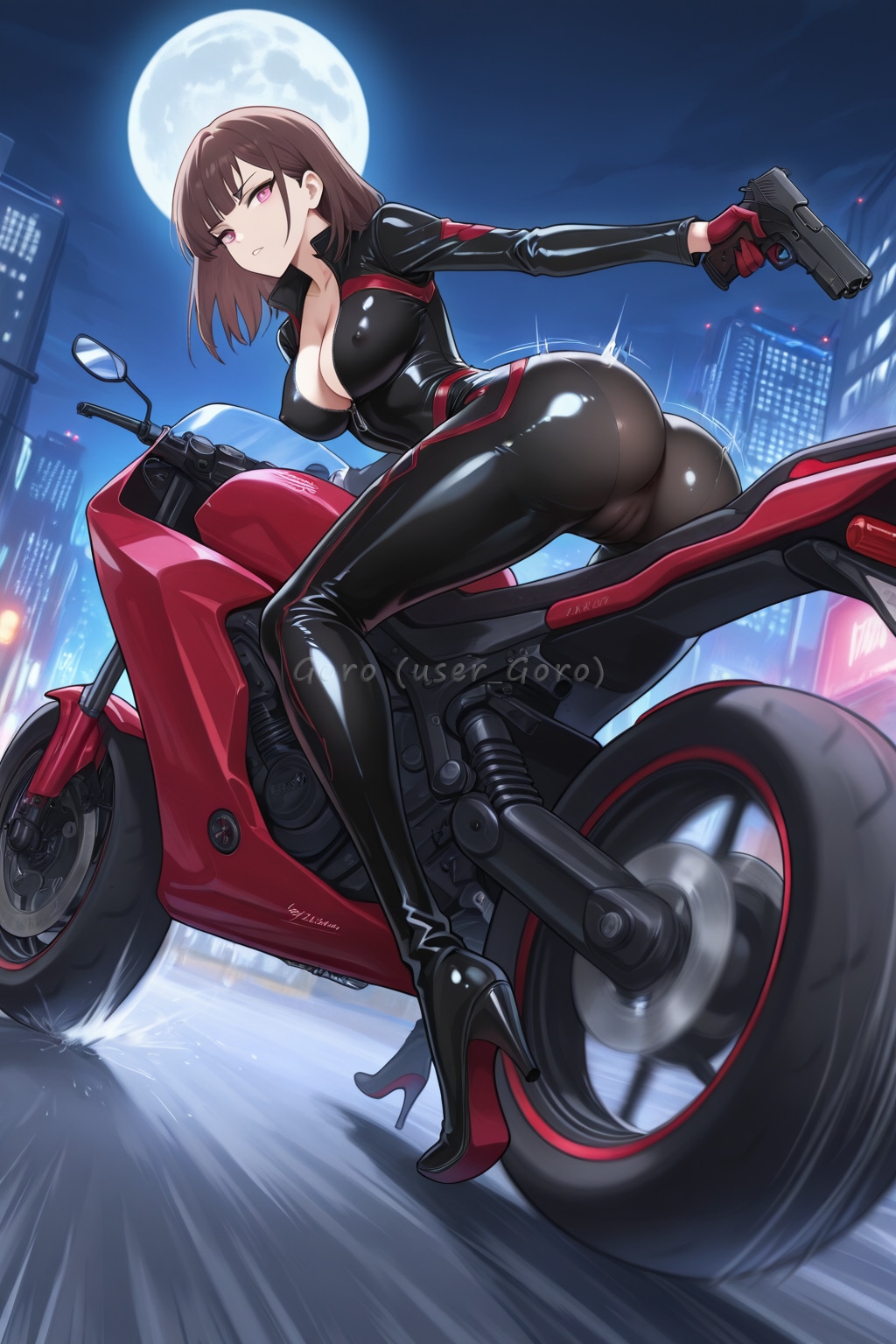 本間架純のバイクアクション