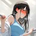 手すりを握って、持てる全ての力でふんばる女の子4 2枚目