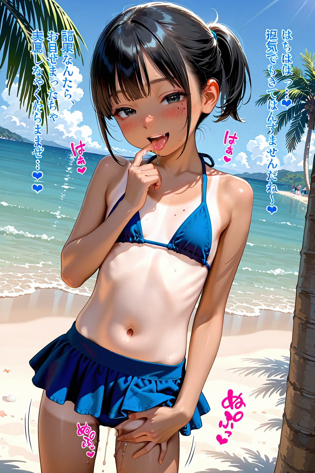 夏、海、ビーチ、水着・・・もうロリビッチちゃんが男を誘わない訳がないｗｗ