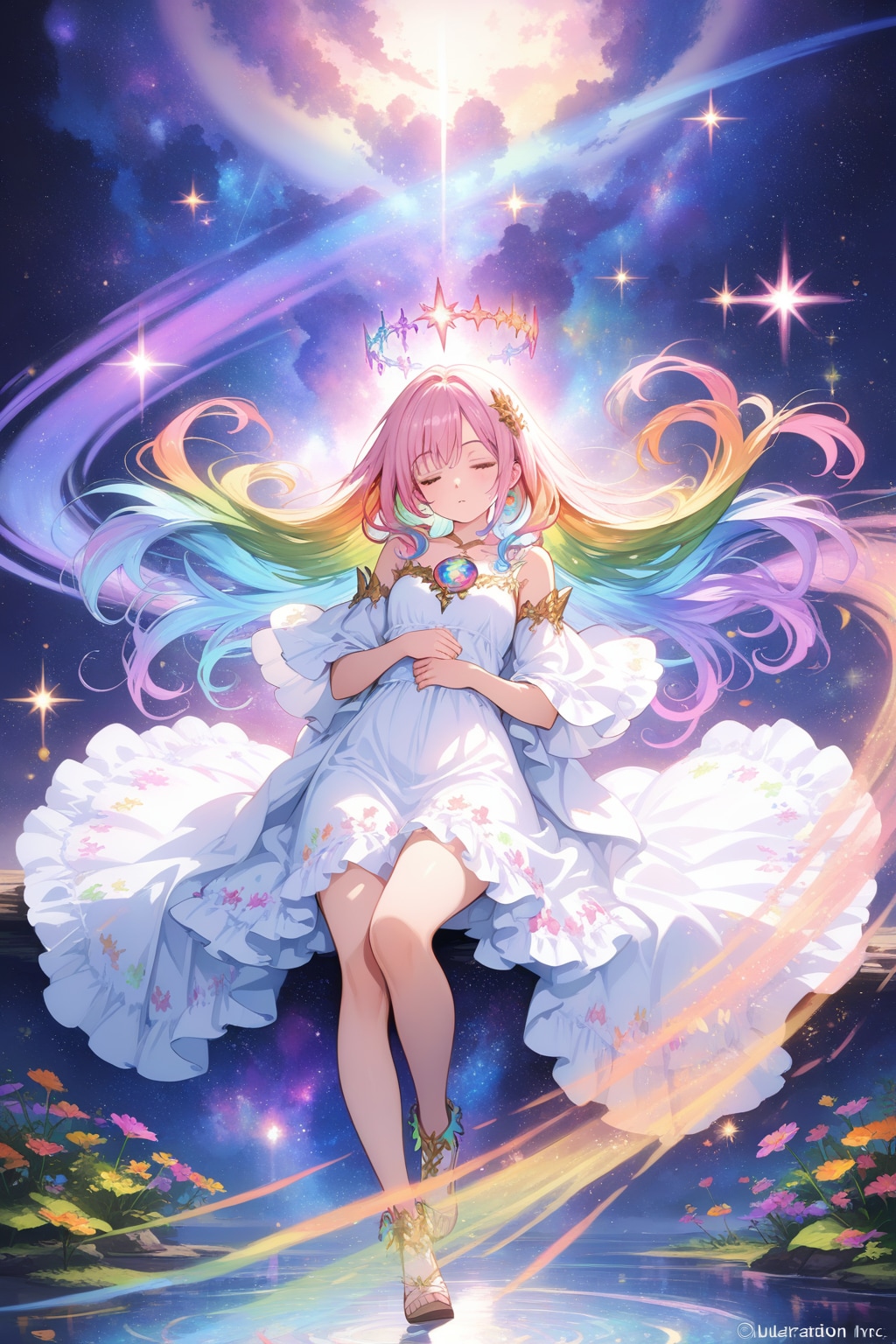 幻想空間の虹髪少女