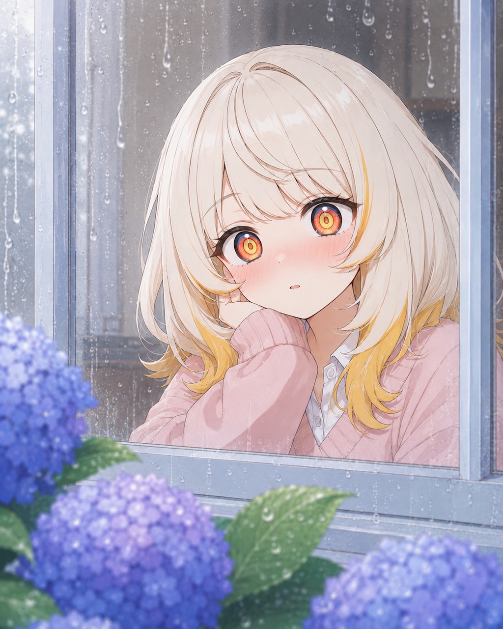 ねむちゃんと紫陽花と梅雨