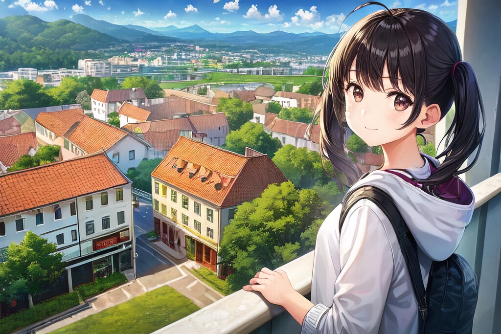 町と少女