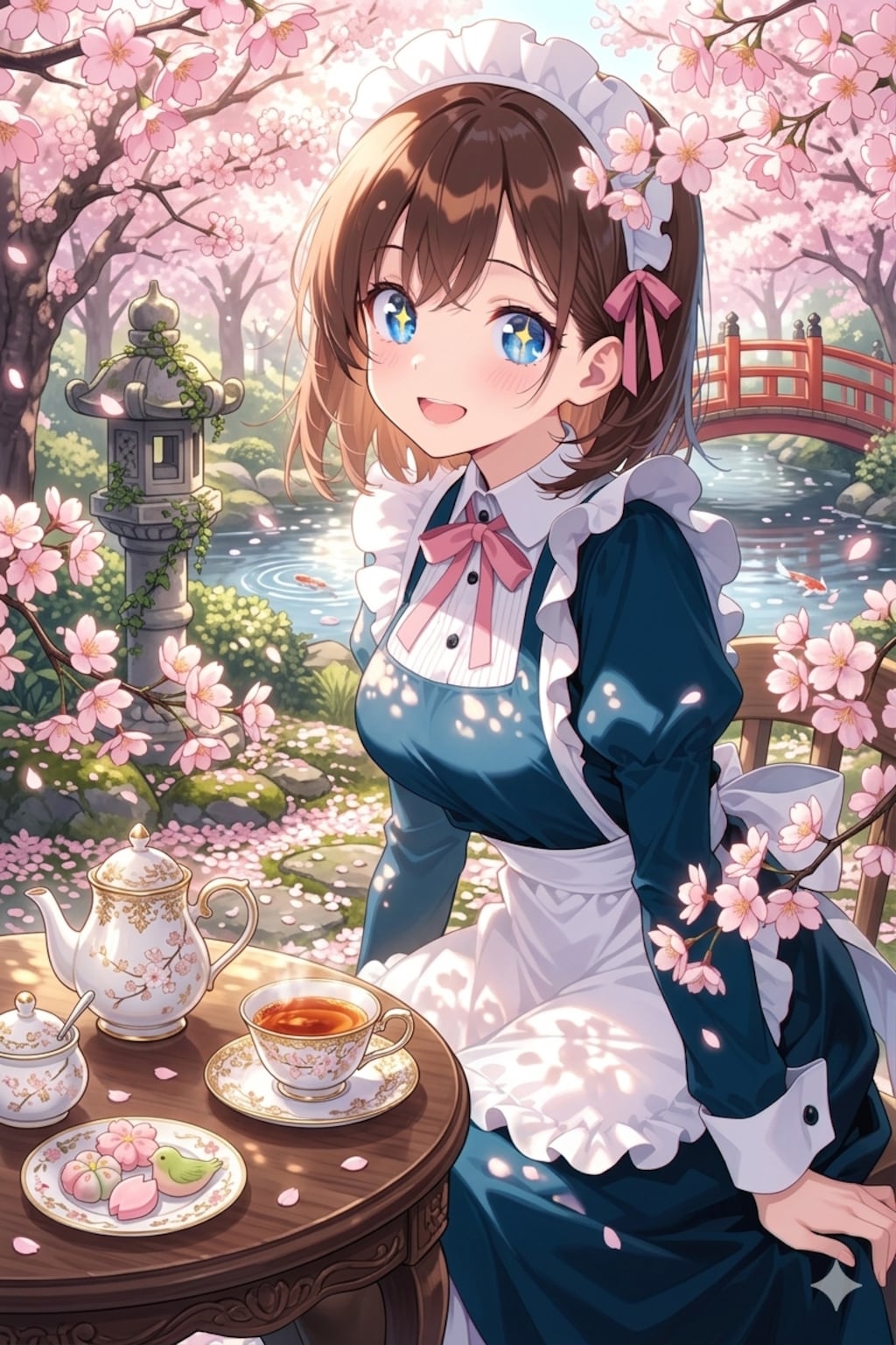 春と桜とマシロちゃん