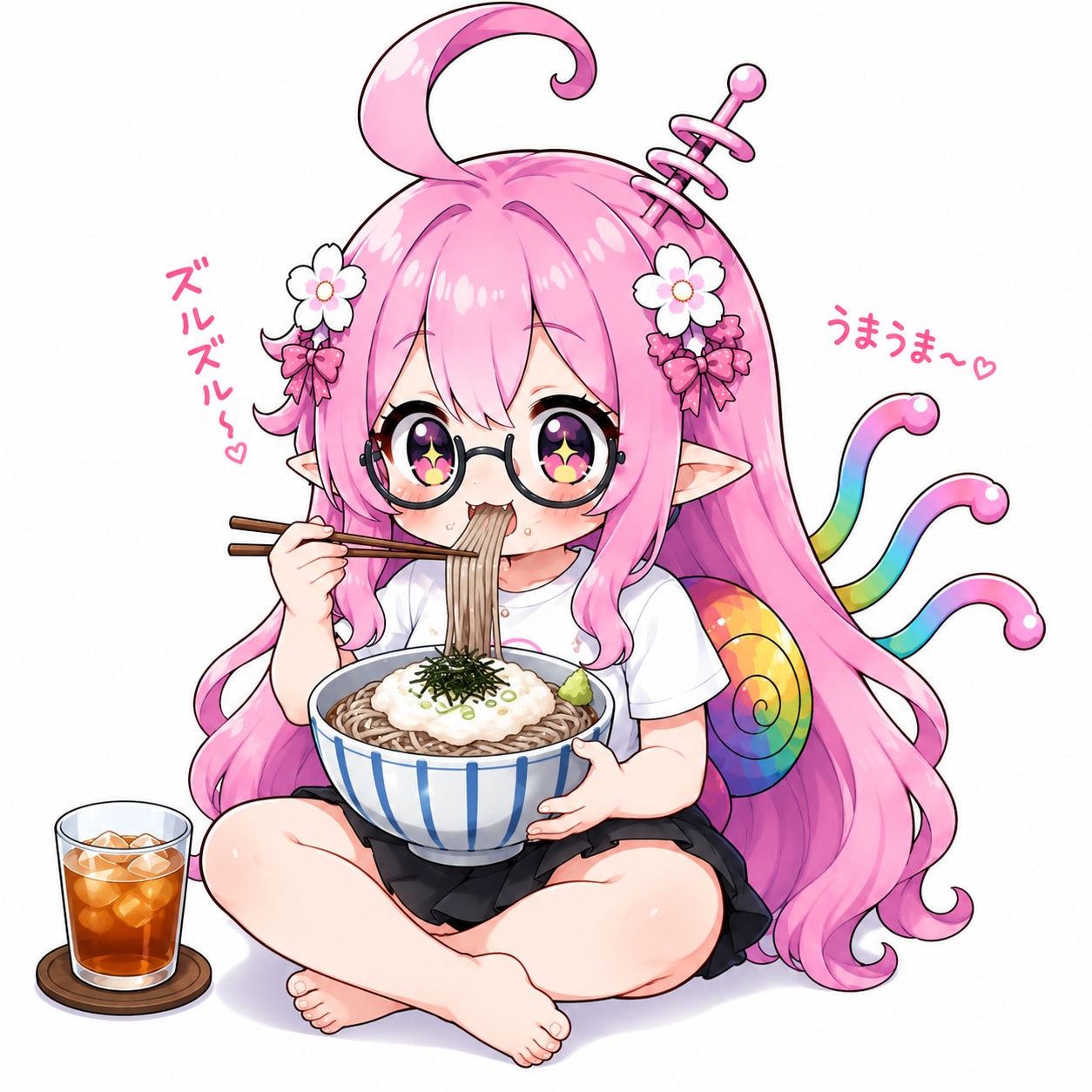 遅めのお昼に冷やしぶっかけとろろそば | の人気AIイラスト・グラビア