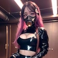 全年齢向け、ガスマスクを着けたAIボンテージ美女 2枚目