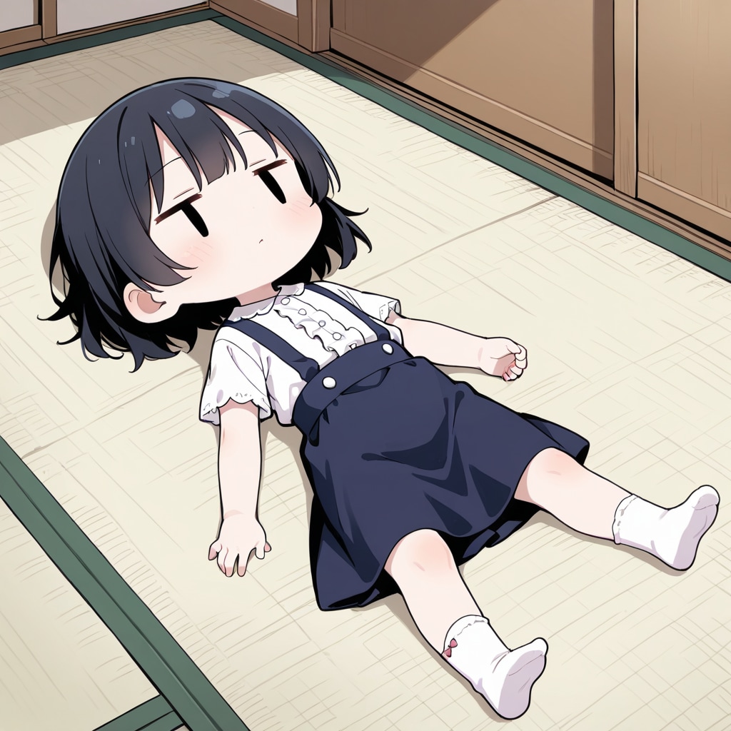 畳の上で横になる
