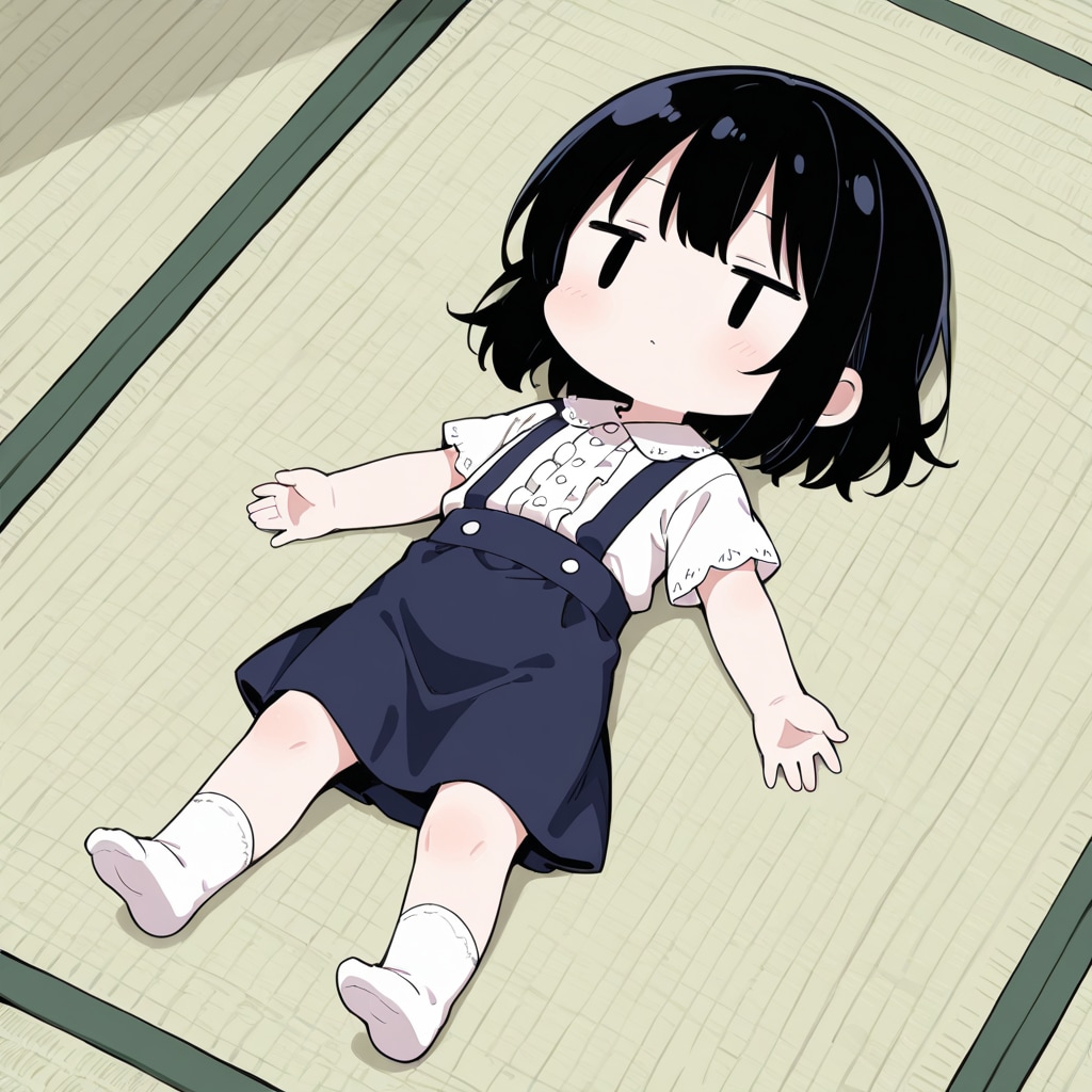 畳の上で横になる