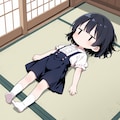 畳の上で横になる 4枚目