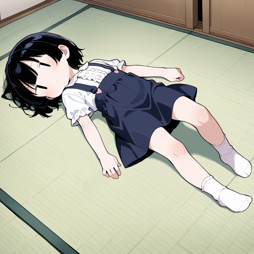畳の上で横になる
