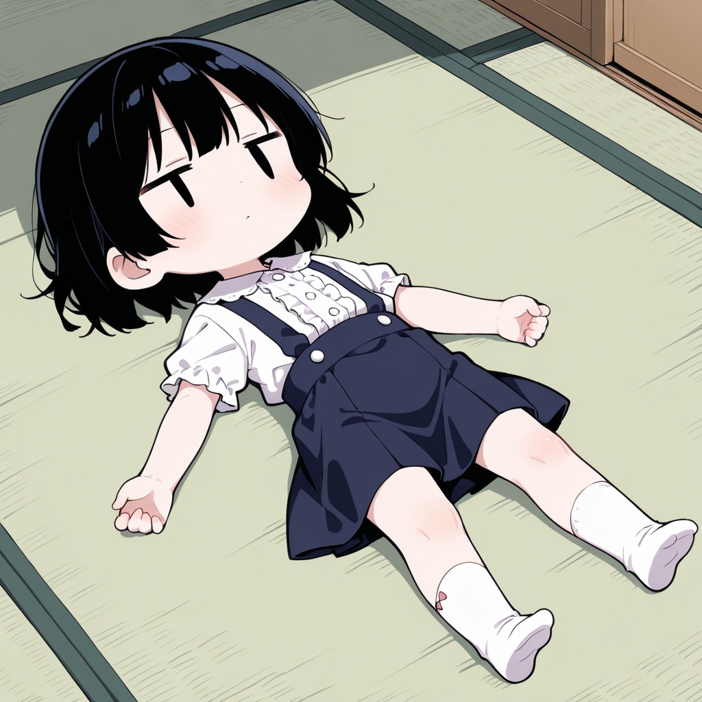畳の上で横になる