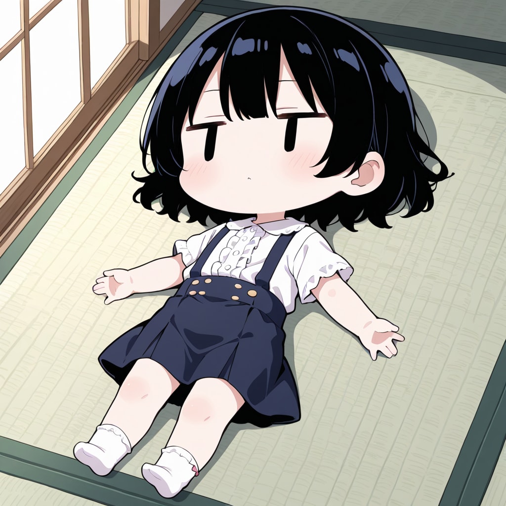 畳の上で横になる