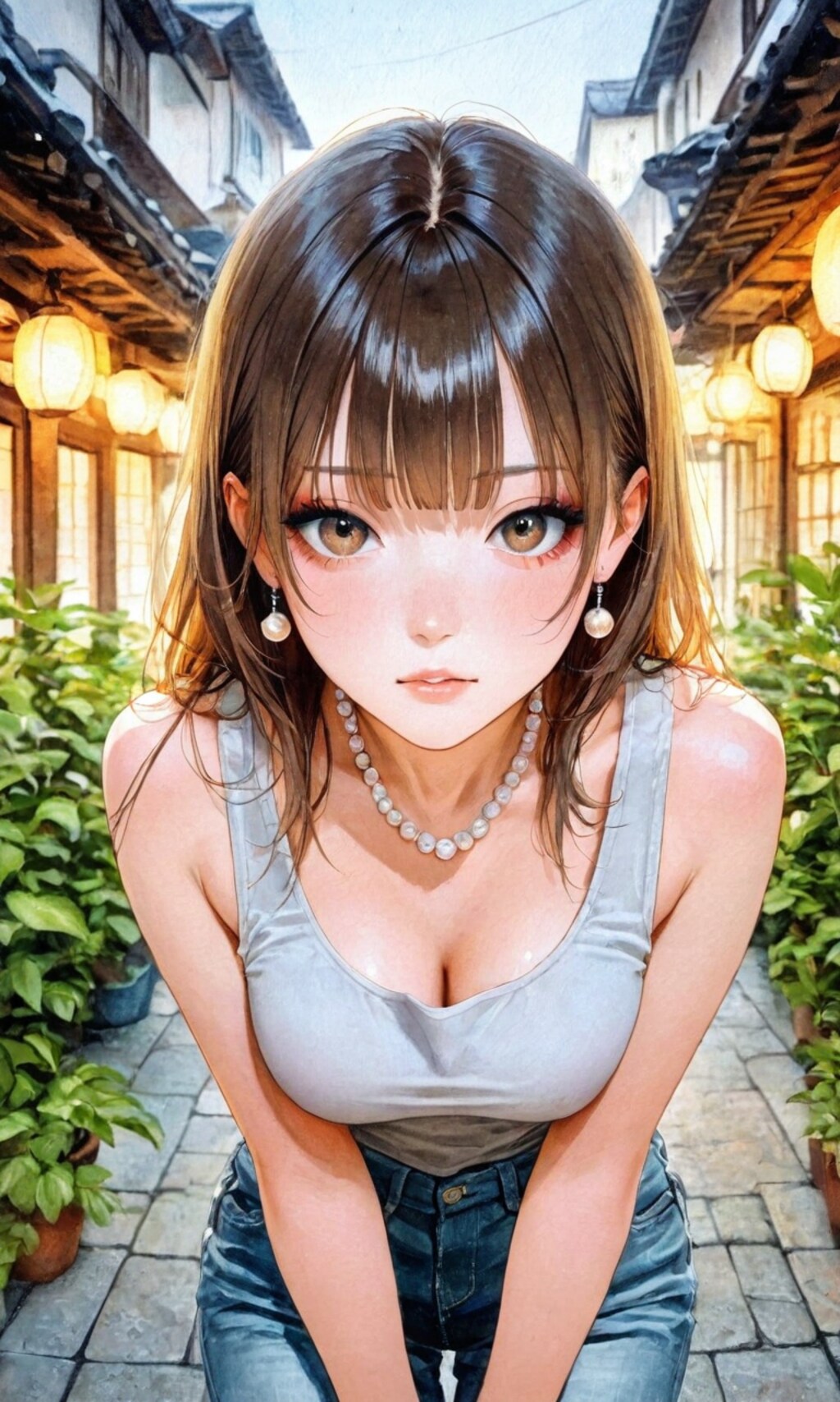 タンクトップの子