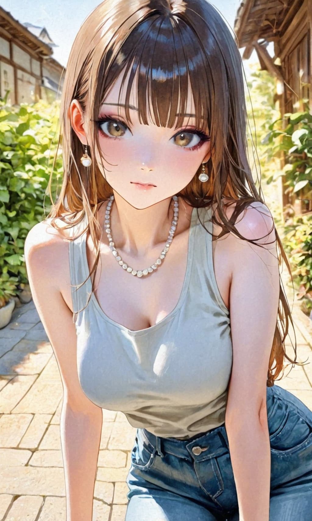 タンクトップの子