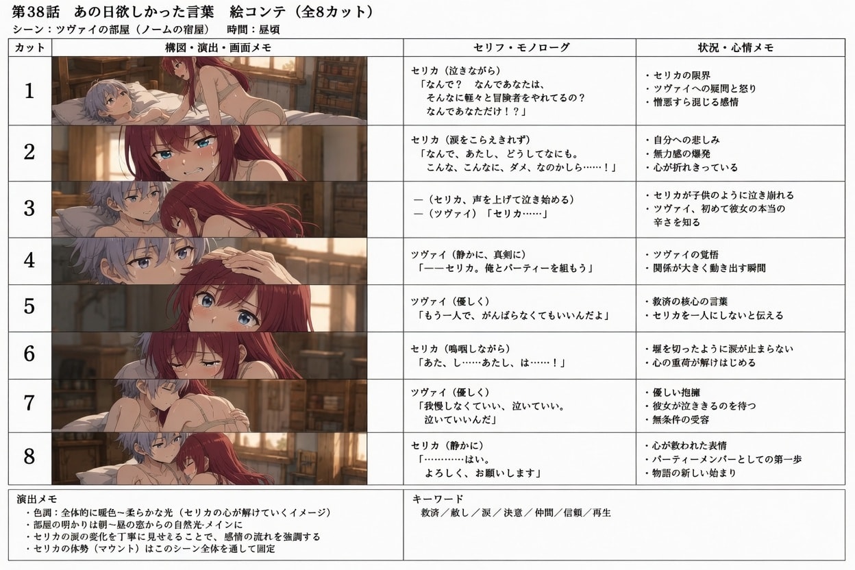 「あの日欲しかった言葉」――孤独と救済の第38話・絵コンテ全集