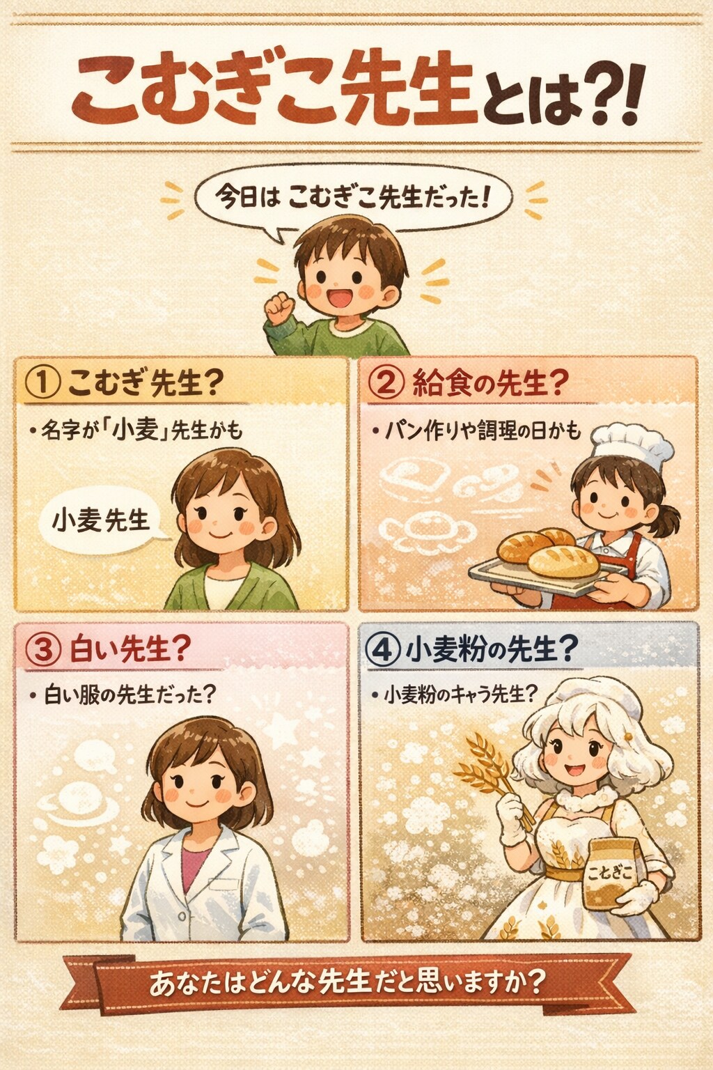 こむぎこ先生！