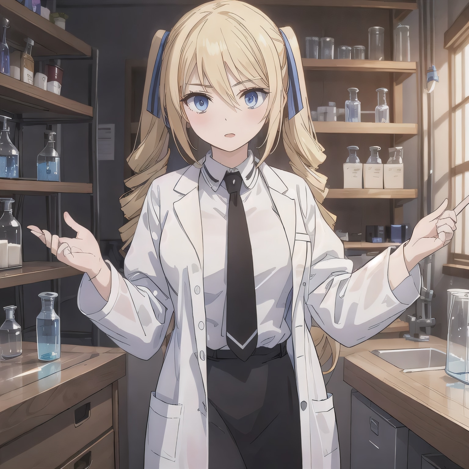 金髪ツインテで白衣の少女２ | の人気AIイラスト・グラビア