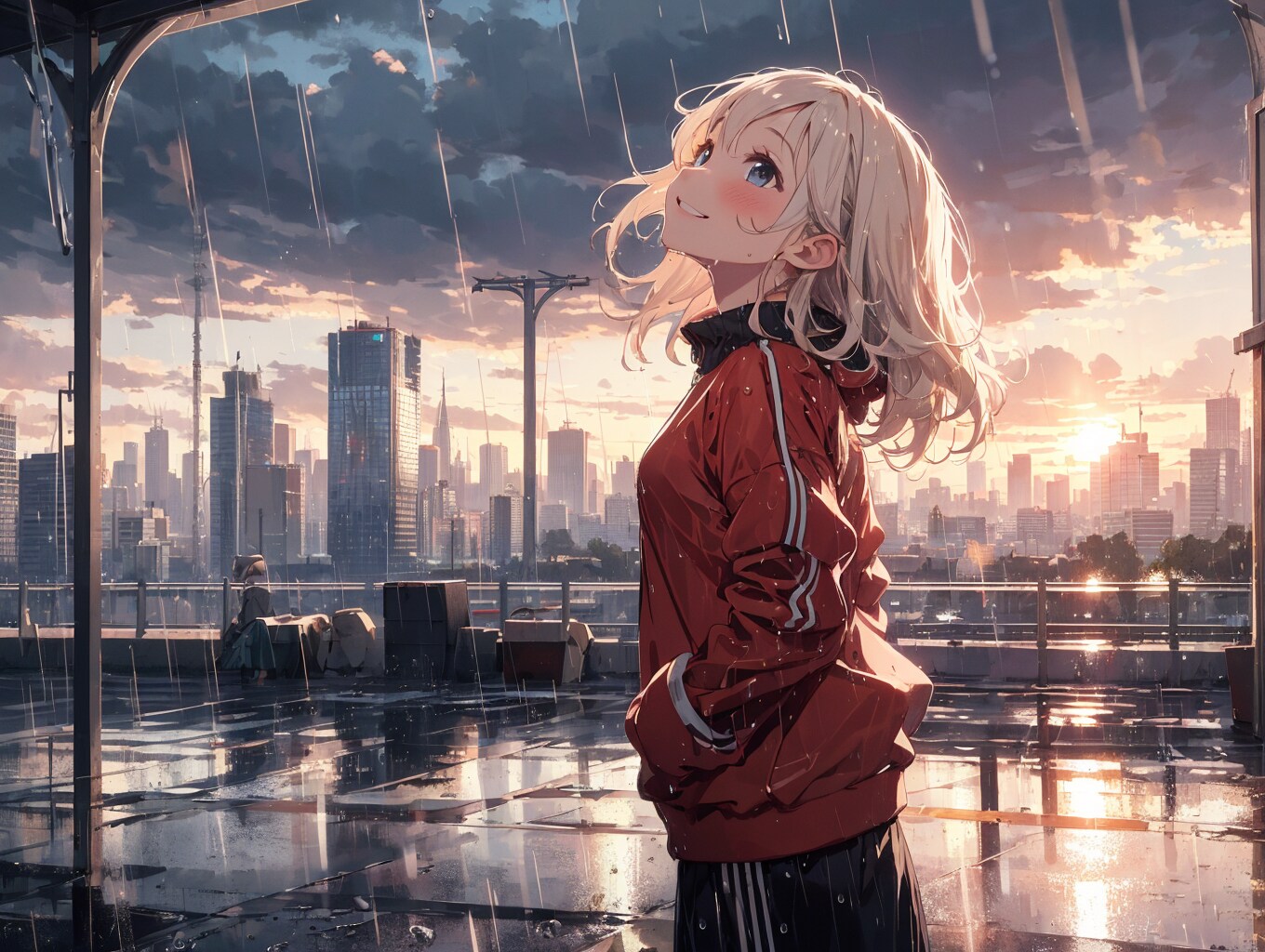 雨を見上げて