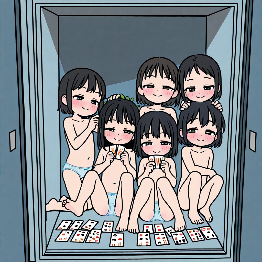 半裸でカード大会