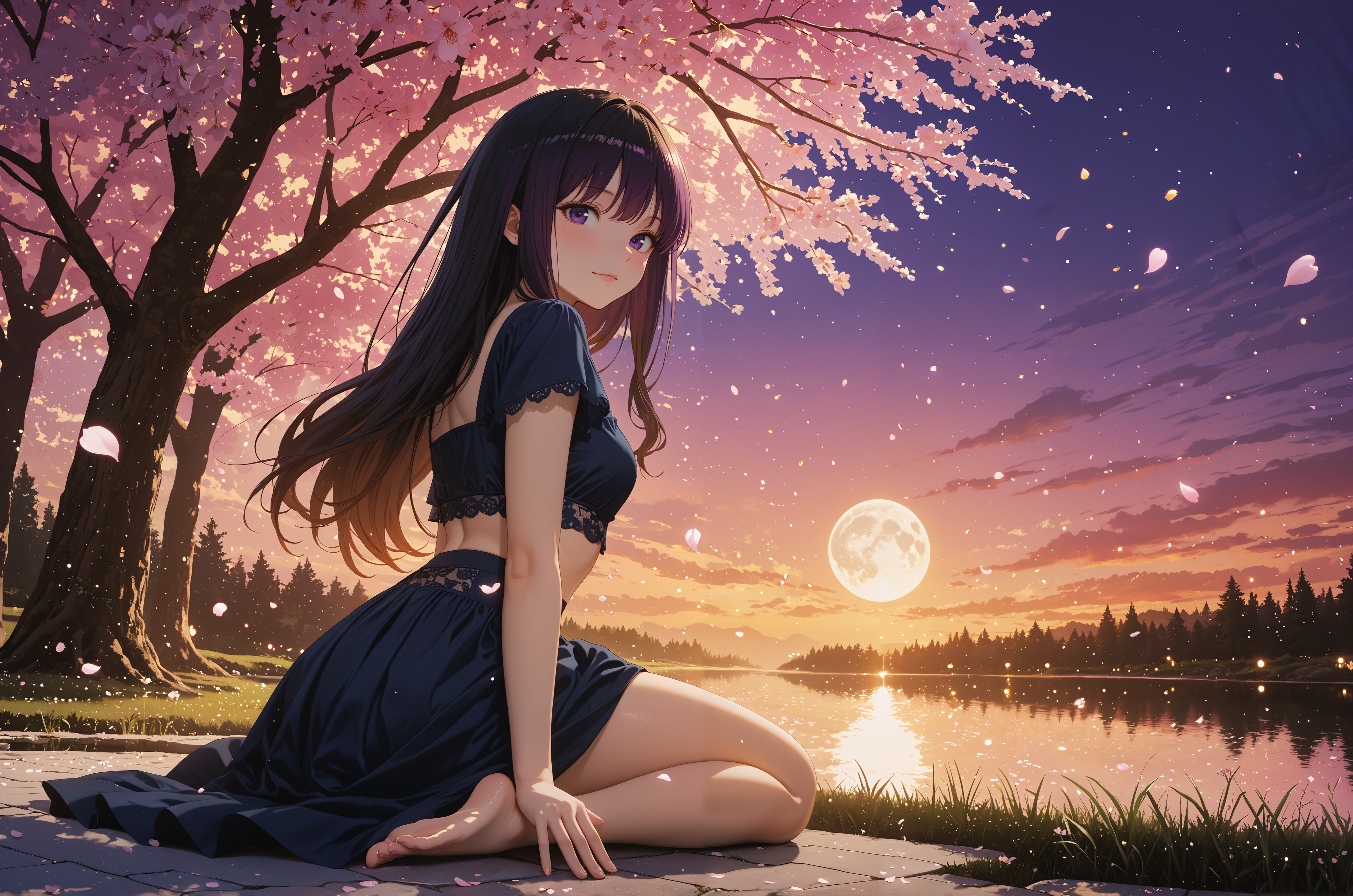 夕暮れから夜へ