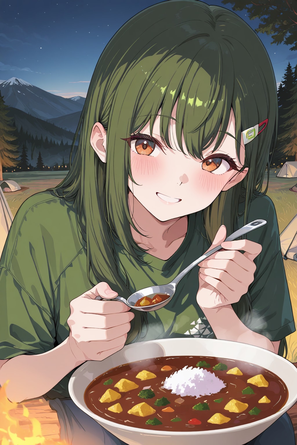 キャンプでカレー