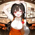 黒髪ウェイトレス少女 3枚目