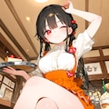 黒髪ウェイトレス少女 5枚目