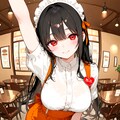黒髪ウェイトレス少女 10枚目