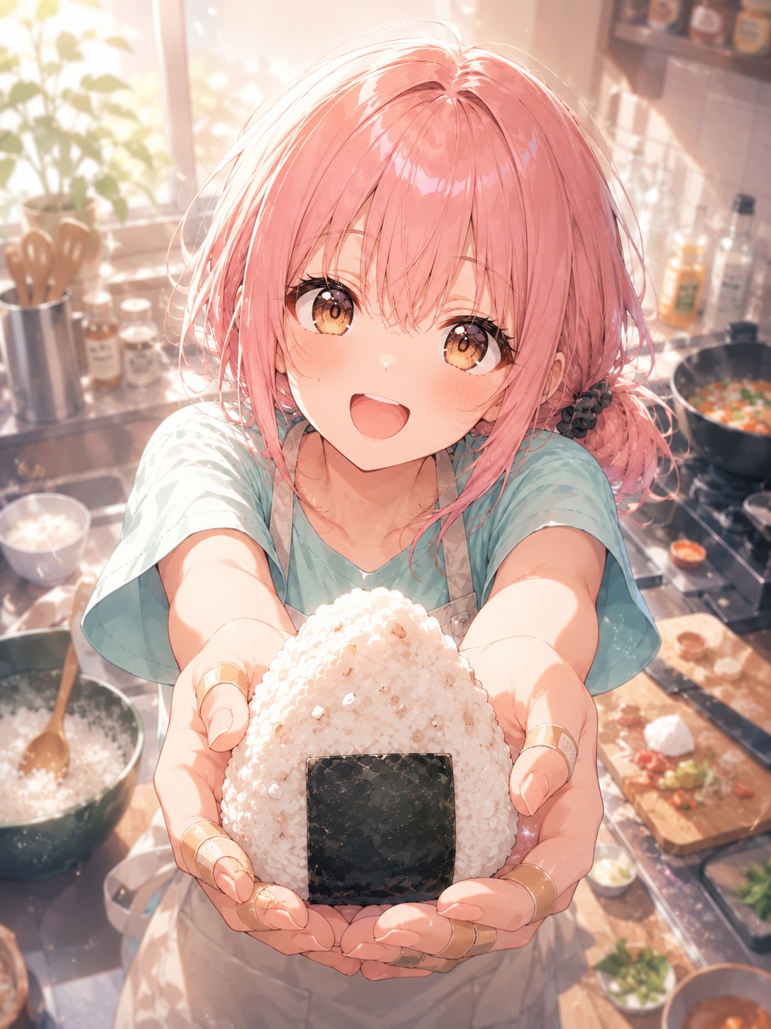 はじめてのおにぎり、食べてくれる？