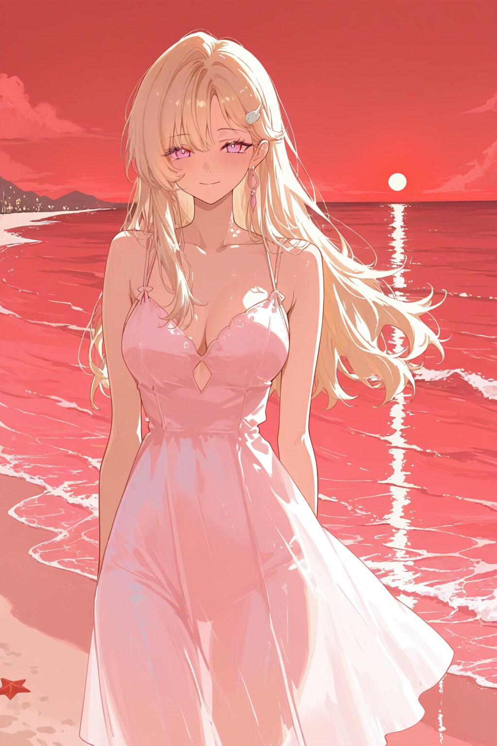 茜色の浜辺