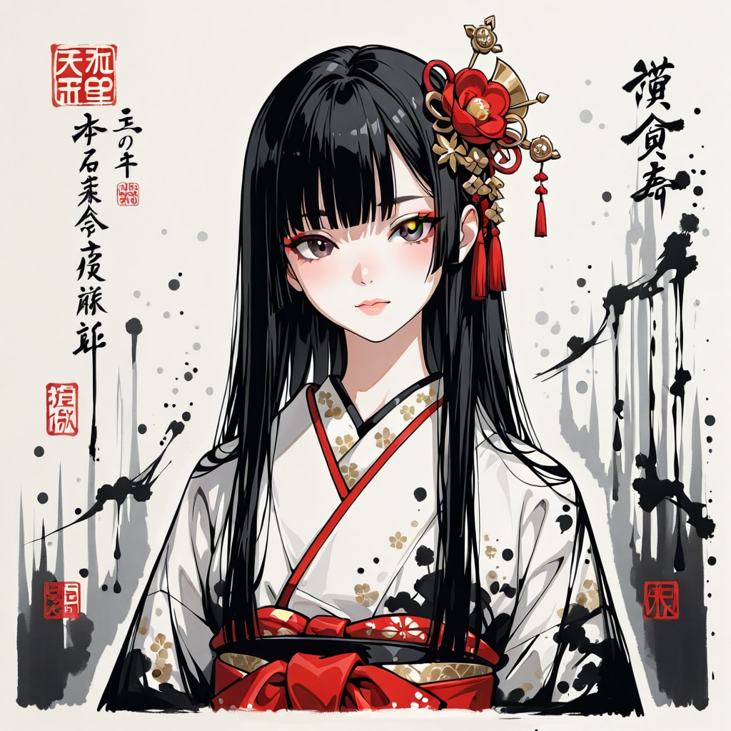 墨と和装 | の人気AIイラスト・グラビア