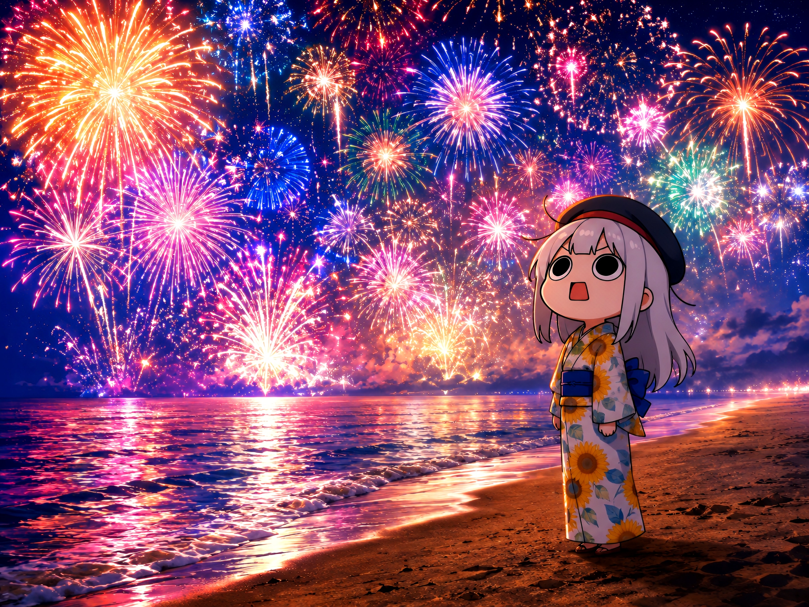 夏の思い出海花火えらいこっちゃ嬢 | の人気AIイラスト・グラビア
