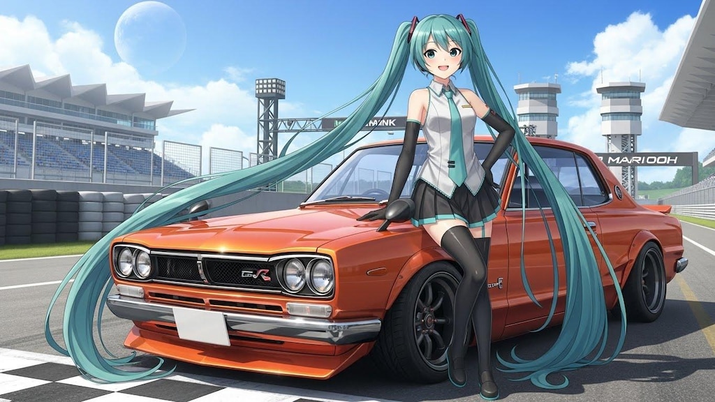 初音ミクとスカイライン2000GT-R