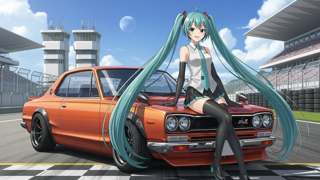 初音ミクとスカイライン2000GT-R