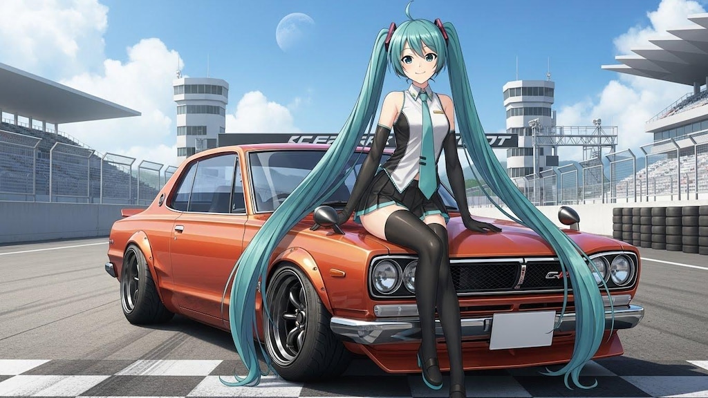 初音ミクとスカイライン2000GT-R