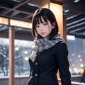 雪の中の制服 3枚目