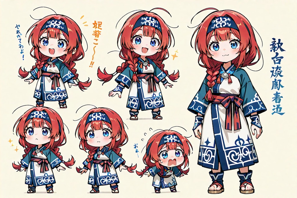 コロポックル赤髪お兄ちゃんズくんの説明書風イラスト