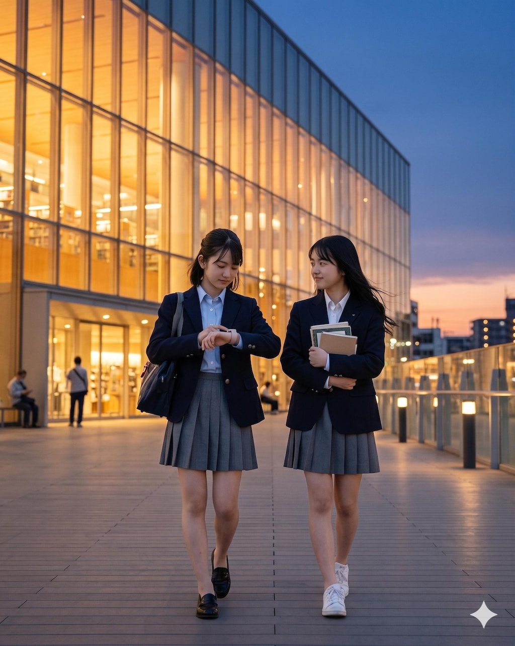 普通の美少女たち　図書館前