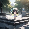シャボン玉？で遊ぶ女の子 2枚目