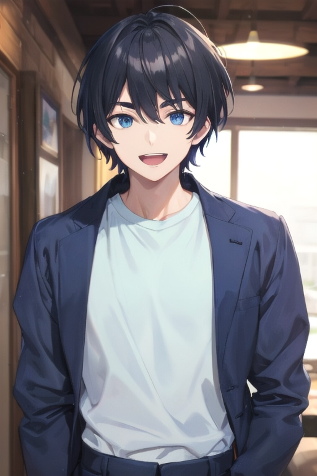 青い上着を着た青年2