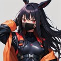 黒マスク黒髪ロング美女 3枚目