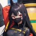 黒マスク黒髪ロング美女 5枚目