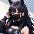 黒マスク黒髪ロング美女 4枚目