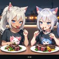 今夜はみんなで作ったディナーだぜ！(え？そっちは高級お肉のステーキなの？) 4枚目