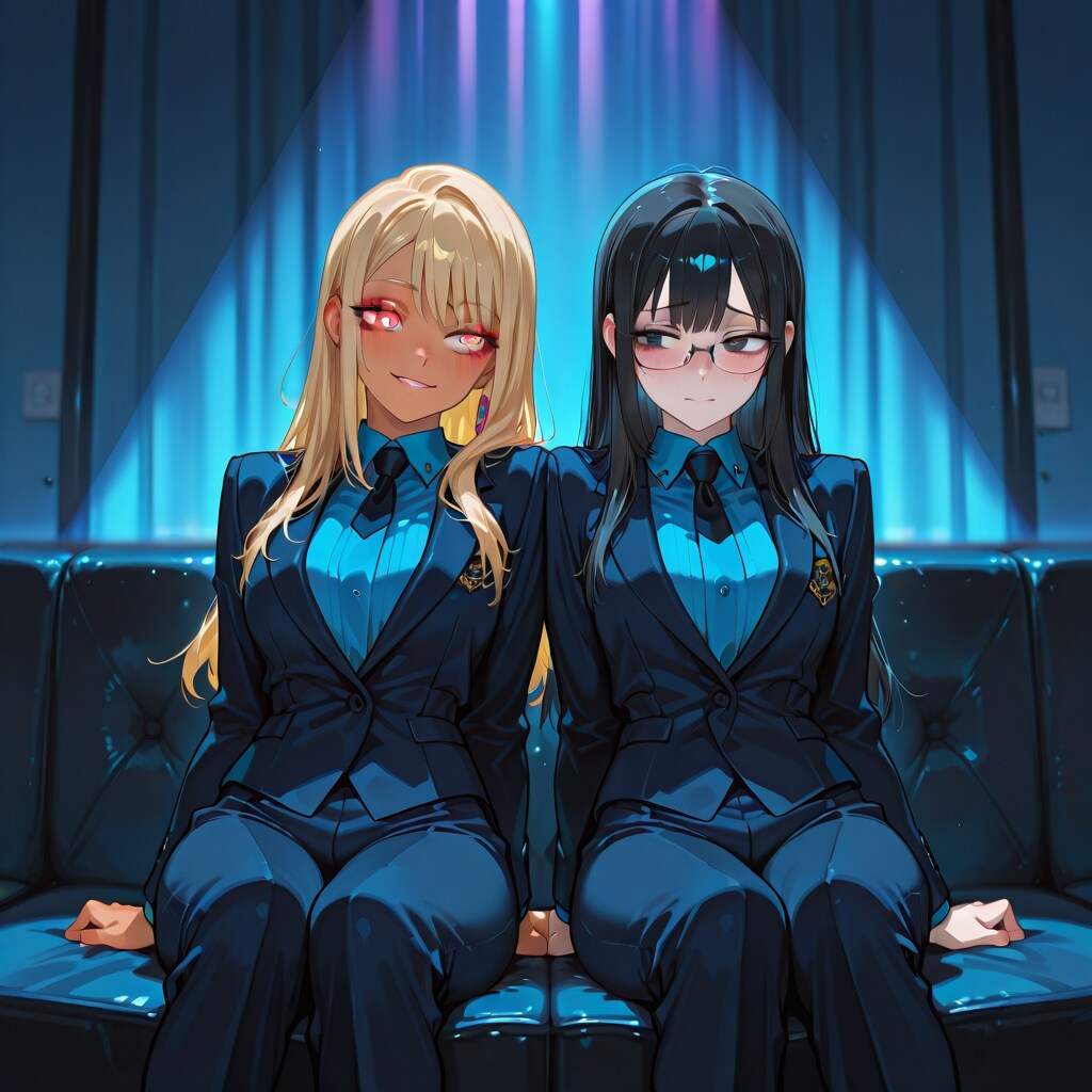 金髪ギャルと黒髪メガネ　ライト演出編