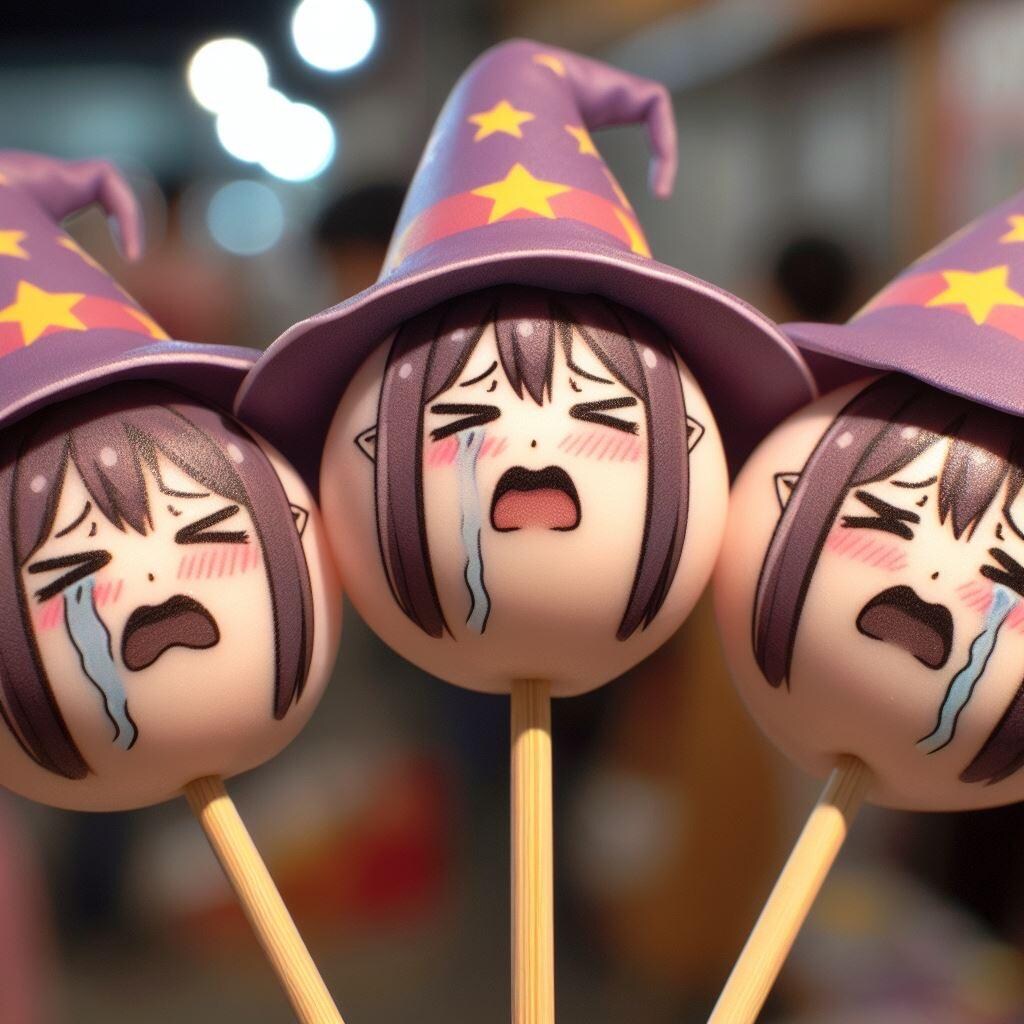 【謎画像】いたずらしすぎた罰としてお団子にされた三つ子の魔法使いちゃんたち